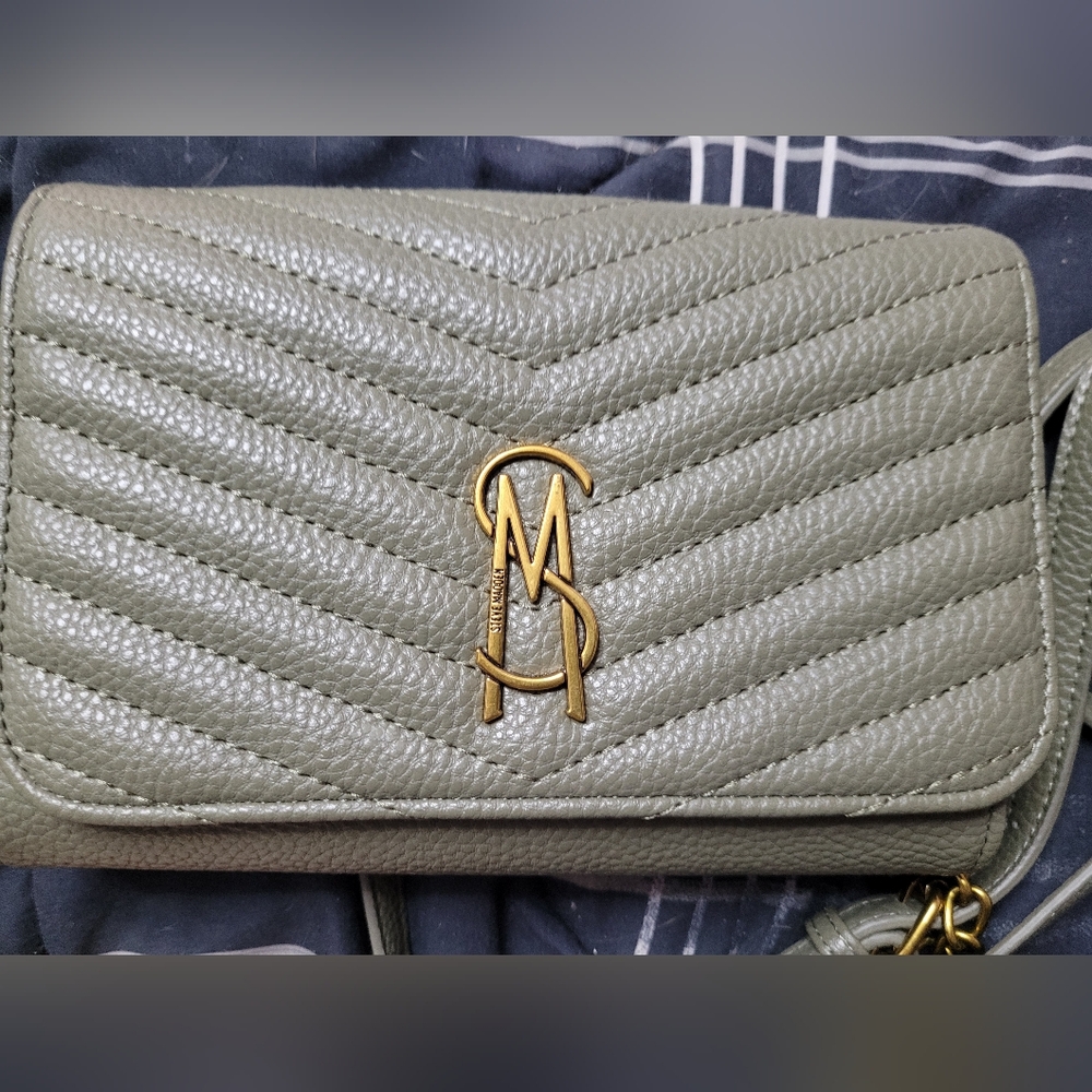 Steve Madden Olive Green Quilted Leather Bag